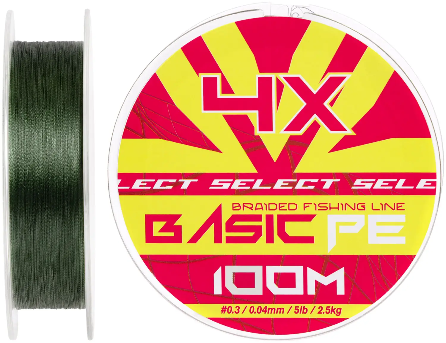Шнур Select Basic PE Green 100m #0.4/0.06mm 6lb/3kg