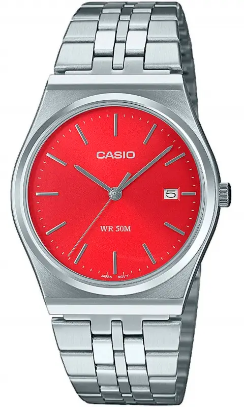 Годинник Casio Timeless Collection MTP-B145D-4A2VEF. Сріблястий / Червоний