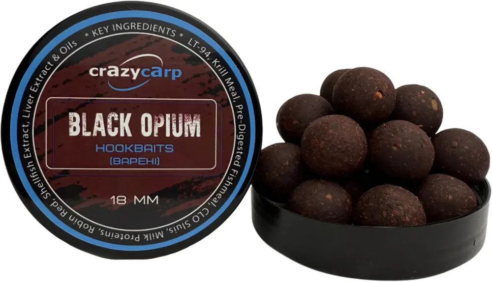 Бойли Crazy Carp Hookbaits 18мм Black Opium 125г