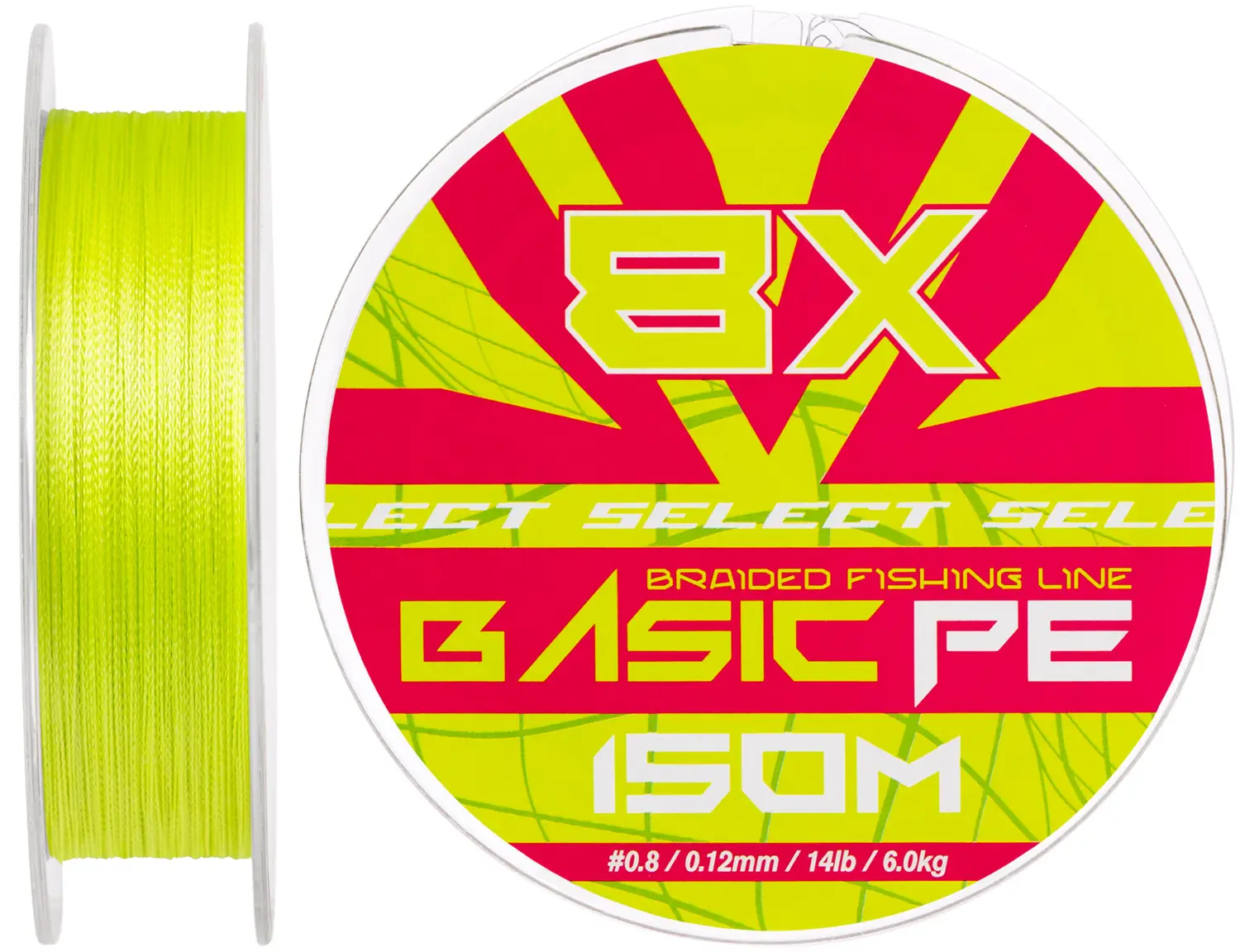 Шнур Select Basic PE 8X Light Green 150m #0.8/0.12mm 14lb/6kg