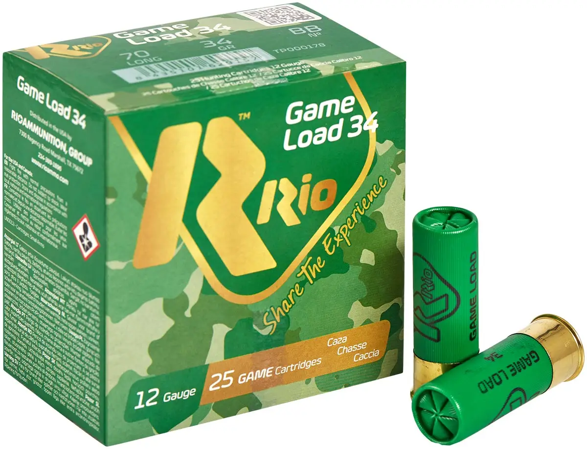 Патрон RIO GAME LOAD кал. 12/70 дробь №00 (4.5 мм) навеска 34 г