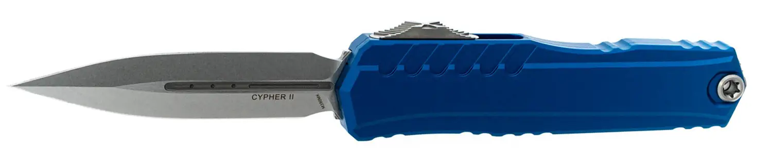 Ніж Microtech Cypher II D/E Stonewash Standard Blue