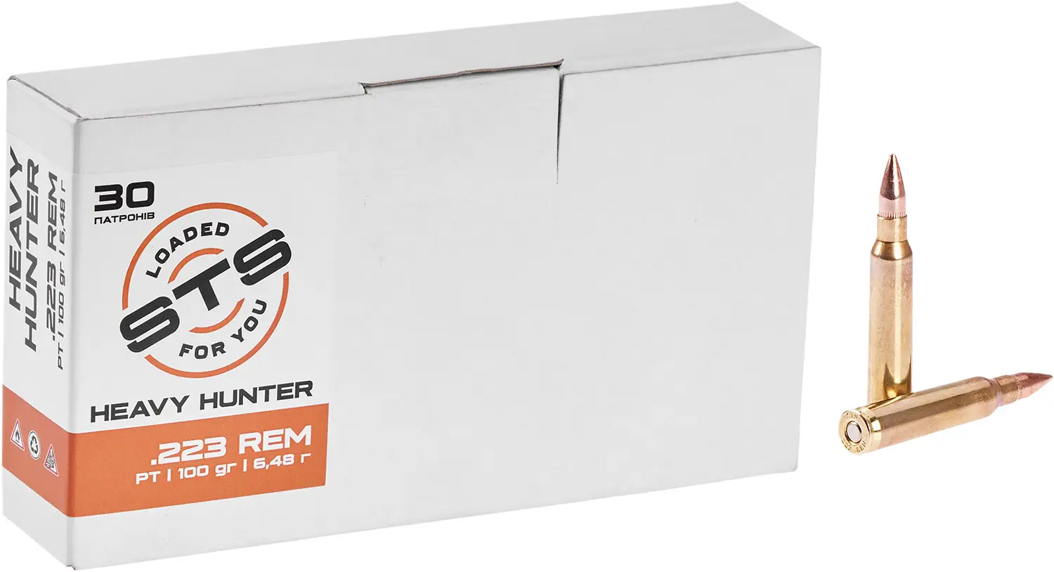 Патрон STS кал. 223 Rem Heavy Hunter куля PT маса 100 гр (6.48 г) 30 шт