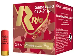 Патрон RIO Game Load кал. 410/50  дріб № 4 (3.25 мм) наважка 9 г