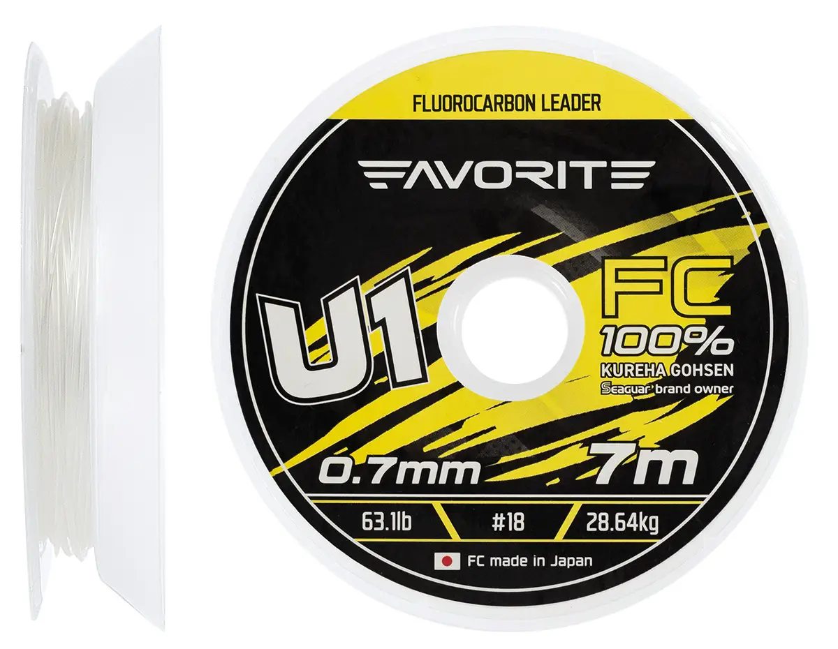 Флюорокарбон Favorite U1 FC 7m #18/0.70mm 63.1lb/28.64kg