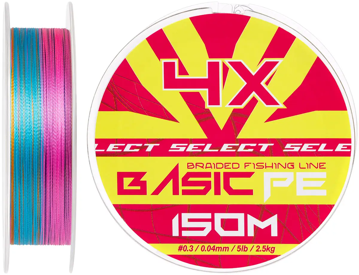 Шнур Select Basic PE Multicolor 150m #0.3/0.04mm 5lb/2.5kg