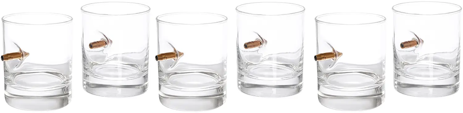 Набор посуды GUN&FUN из 6 стаканов для виски пуля короб