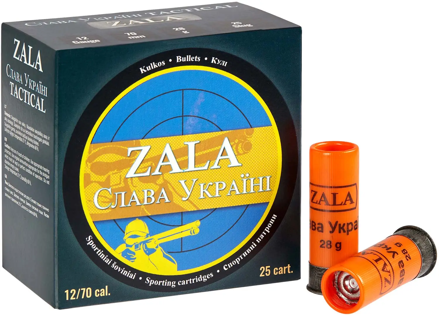 Патрон Zala Arms Slava Ukraini кал. 12/70 пуля 28 г
