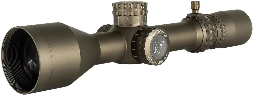 Прицел оптический Nightforce NX8 2.5-20x50 FFP сетка TReMoR3 с подсветкой. Dark Earth