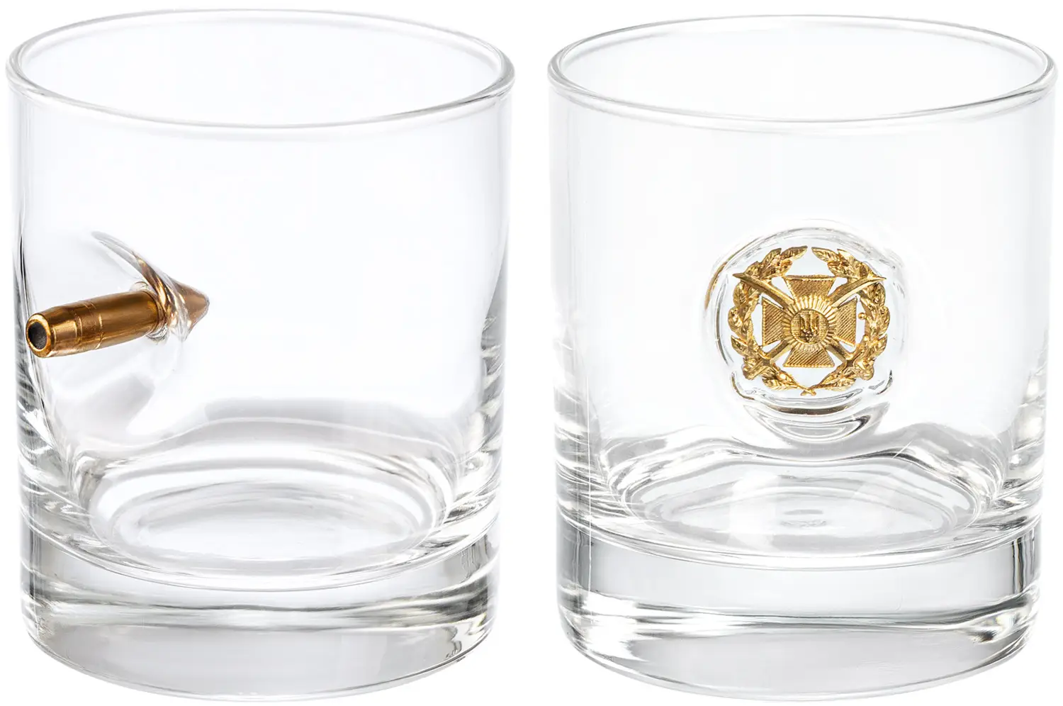 Набор посуды GUN&FUN из 2 стаканов для виски эмблема и пуля