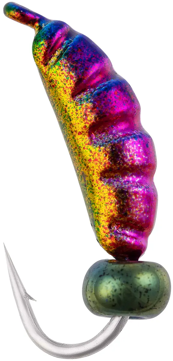 Мормишка вольфрамова Viking Fishing Shrimp+bead 0.37g 7mm Rainbow (5шт)