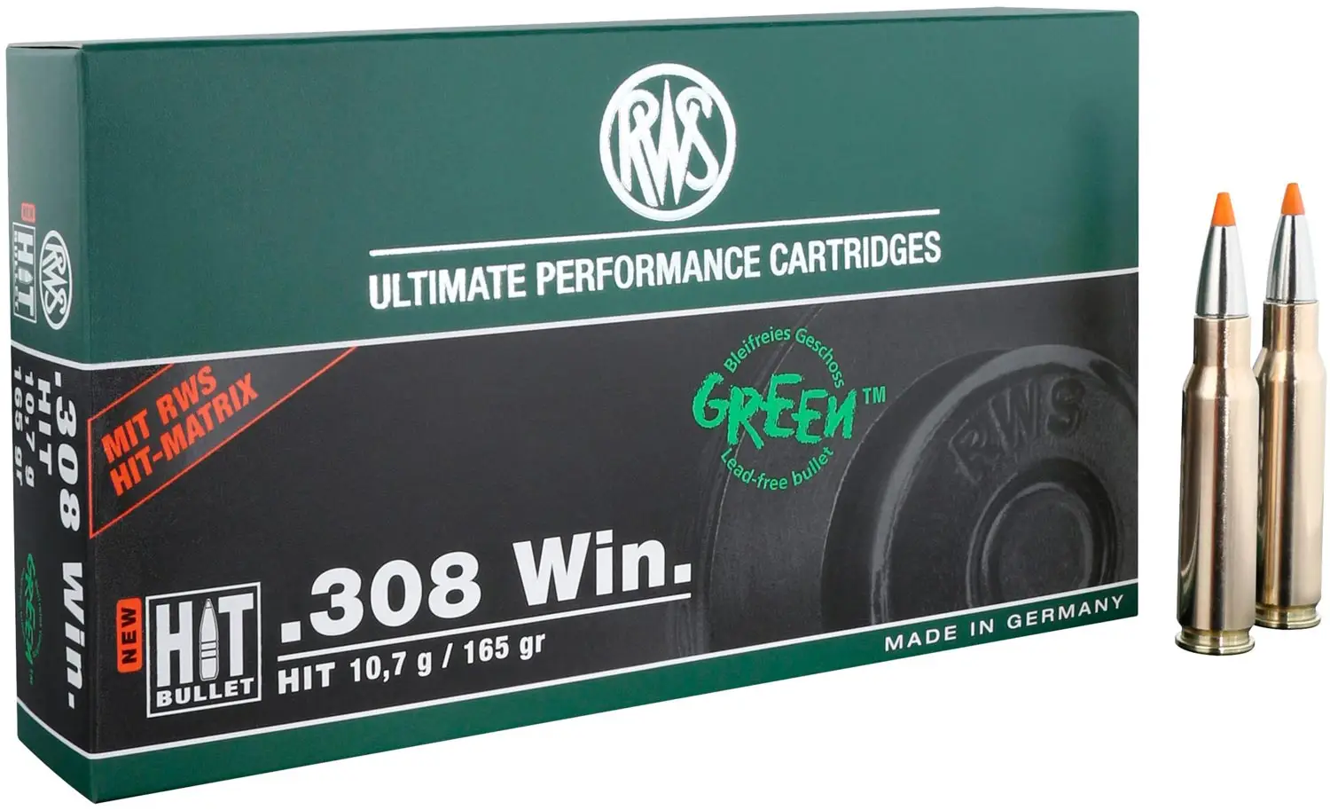 Патрон RWS кал. 308 Win куля HIT маса 10,7 г