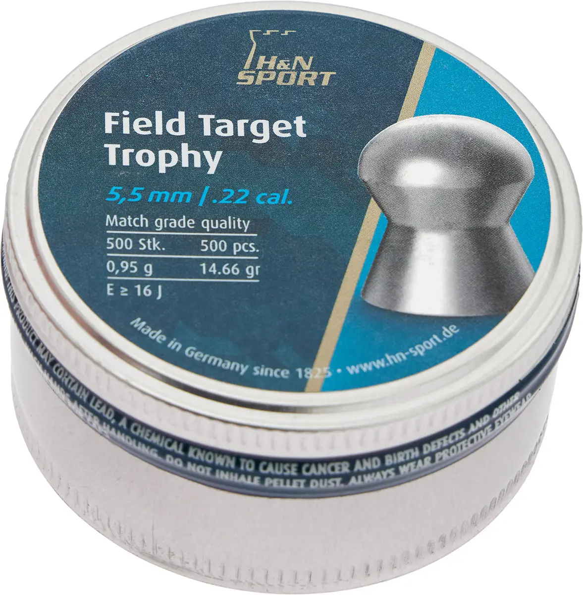 Пули пневматические H&N Field Target Trophy. Кал. 5.54 мм. Вес - 0.96 г. 500 шт/уп