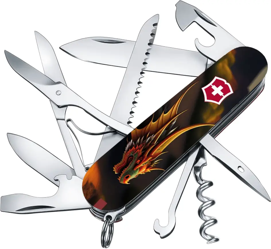 Ніж VICTORINOX 1.3713.3_Z3210p Swiss Army Huntsman Zodiac Фантастичний дракон