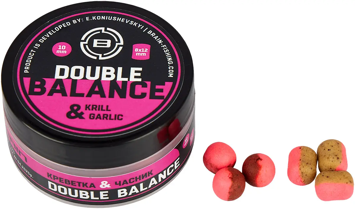 Бойли Brain Double Balance Krill & Garlic (креветка + часник) 10+8х12mm