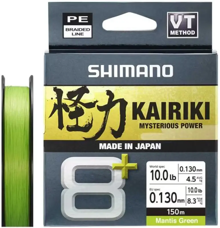 Шнур Shimano Kairiki 8+ 150m (Mantis Green) 0.13mm 10lb/8.3kg