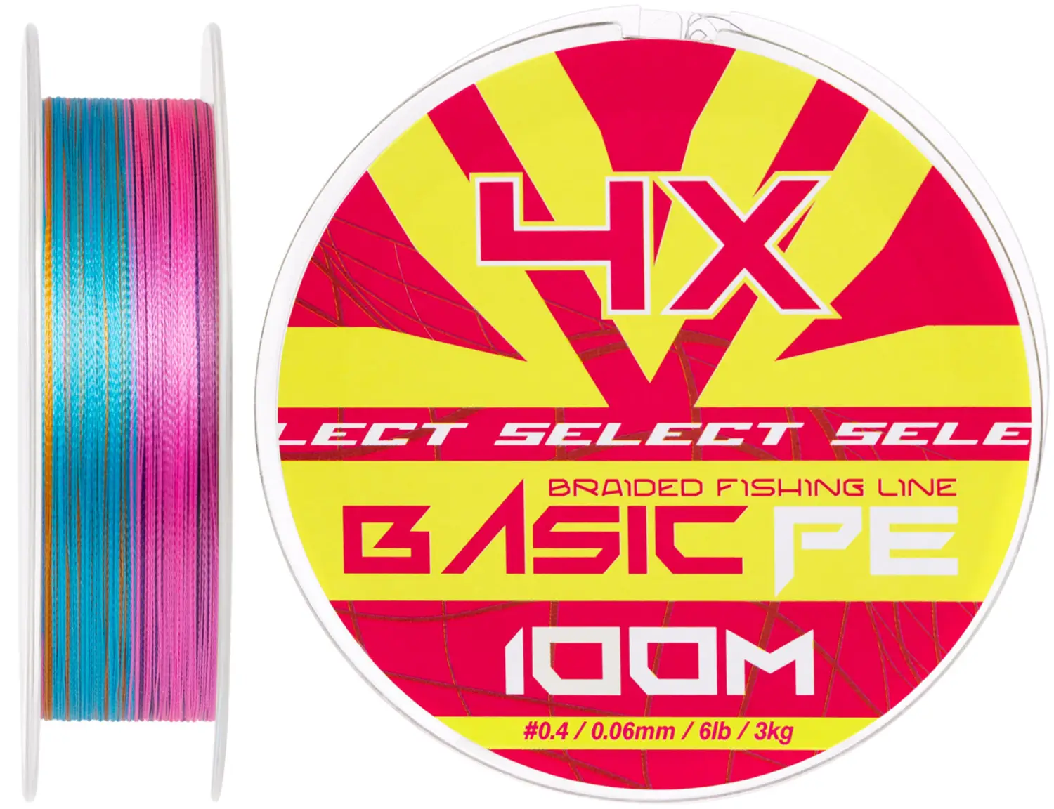 Шнур Select Basic PE Multicolor 100m #0.4/0.06mm 6lb/3kg