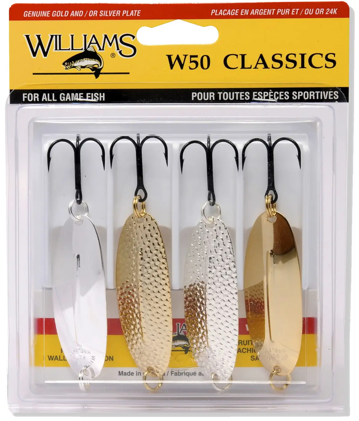 Набор блесен Williams Wabler W50 Original Classics 4-Pack