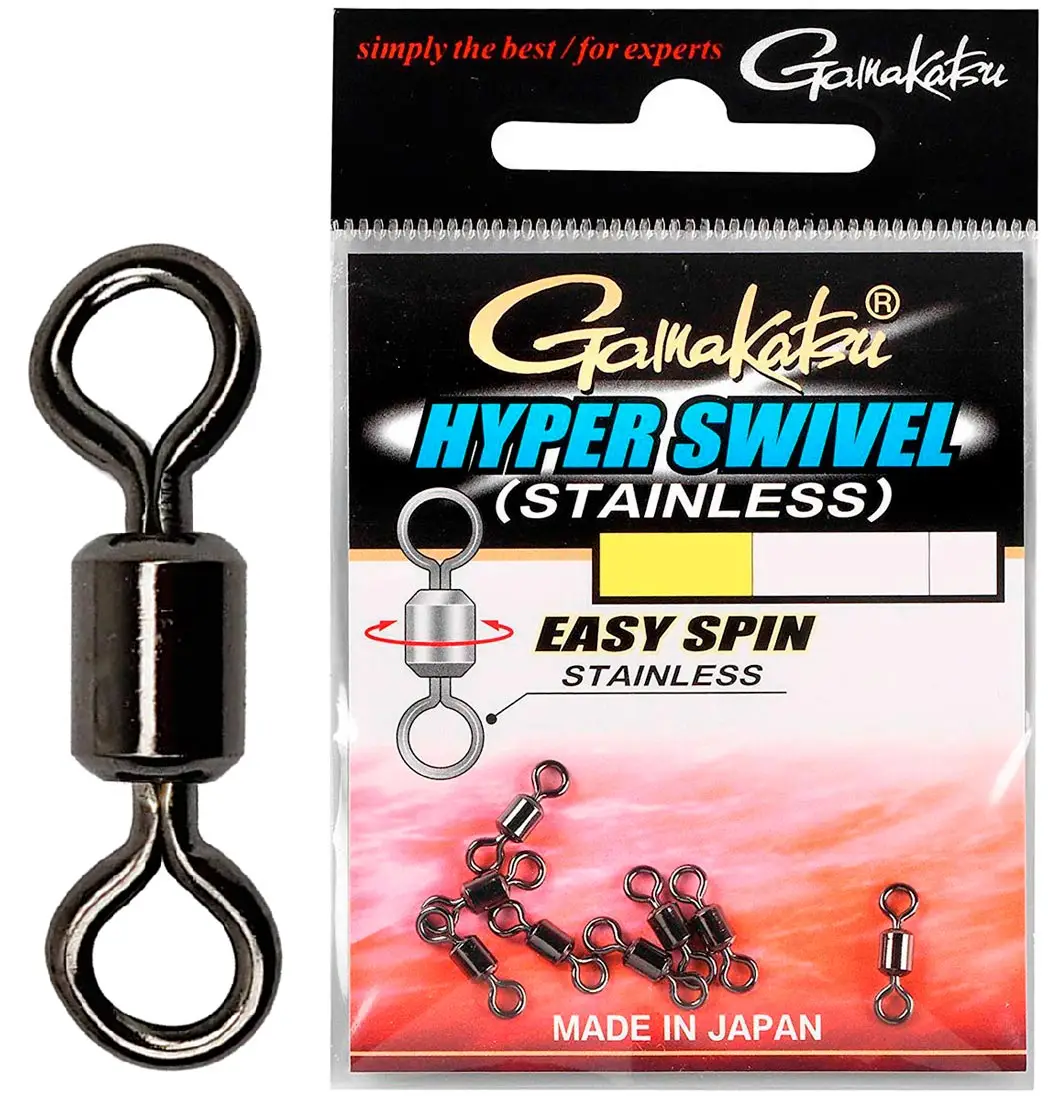 Вертлюжок Gamakatsu Hyper Swivel №5 55kg (8шт/уп) ц:black