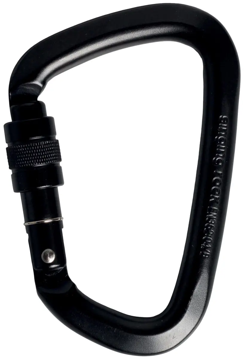 Карабин Singing Rock D Steel Lock Screw Gate 50kN Black
