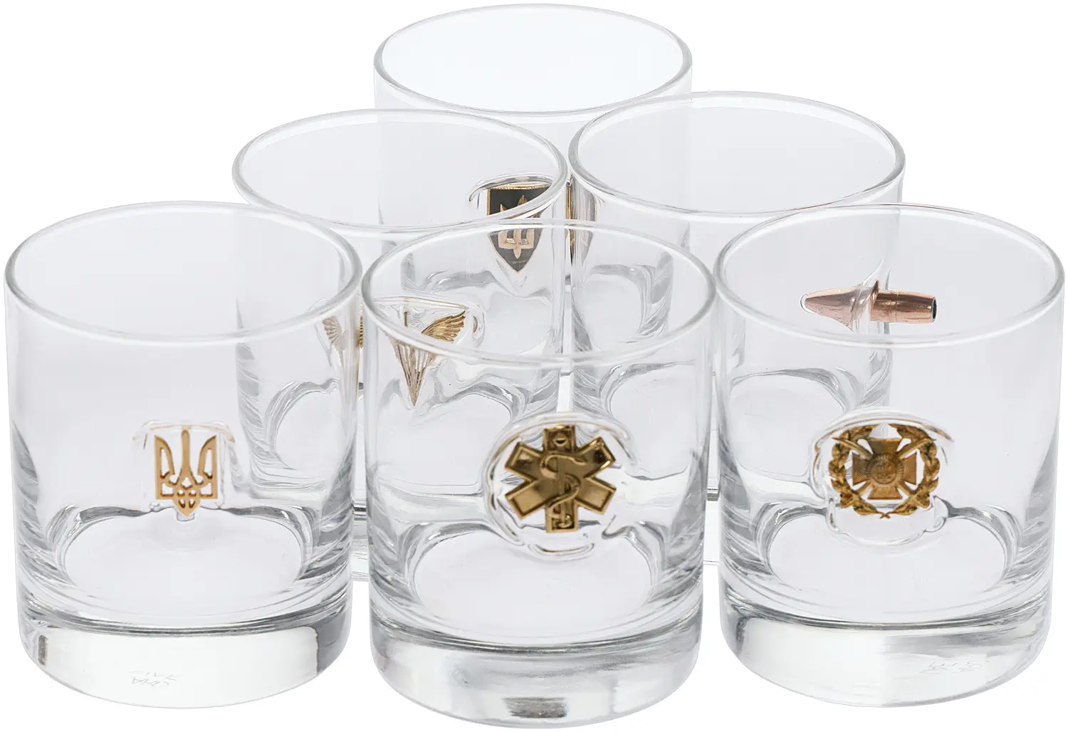 Набор стаканов GUN&FUN "Короб для ЗСУ". Объем - 300 мл. Количество - 6 шт.