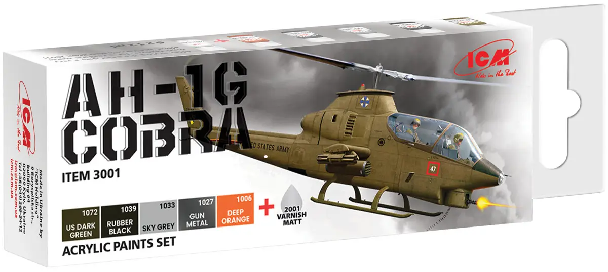Набор акриловых красок ICM Holding для AH-1G Cobra 6х12 мл