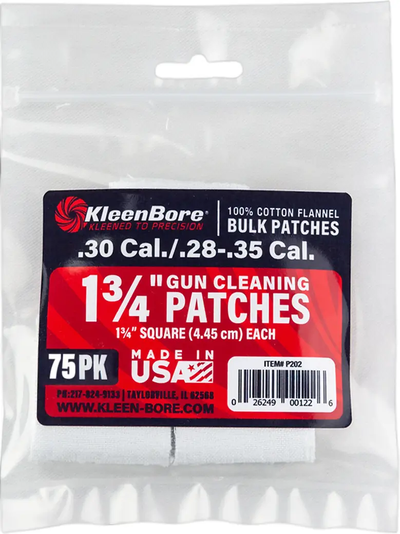 Патч для чищення KleenBore кал. 28-.35. Бавовна. 75 шт