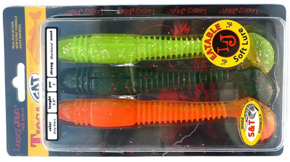 Силикон Lucky John Tioga Fat 5.8" MIX1 (3шт/уп)