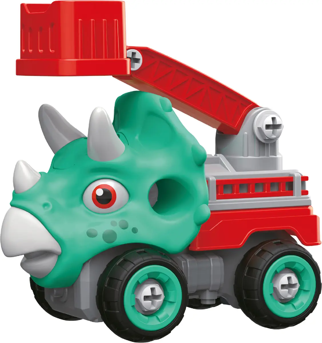 Машинка-конструктор OTAMANKO Трицератопс пожежна драбина Бірюзовий/червоний