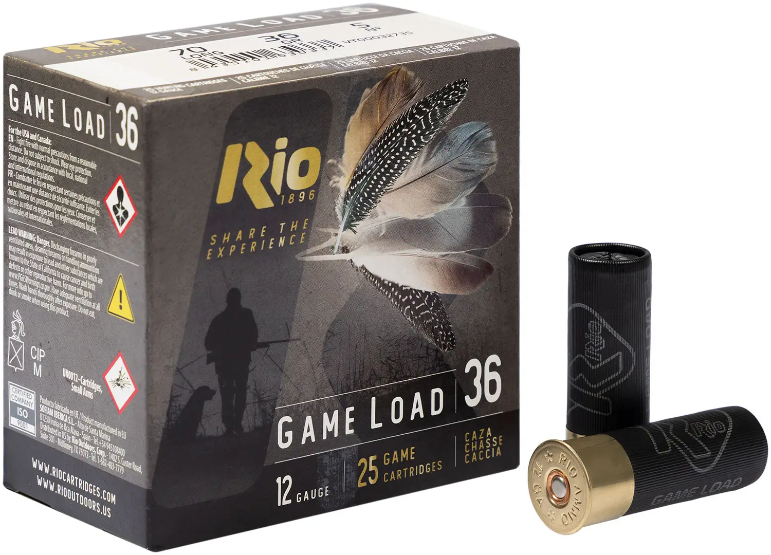 Патрон RIO Game Load-36 NEW кал. 12/70 дробь №5 (3 мм) навеска 36 г