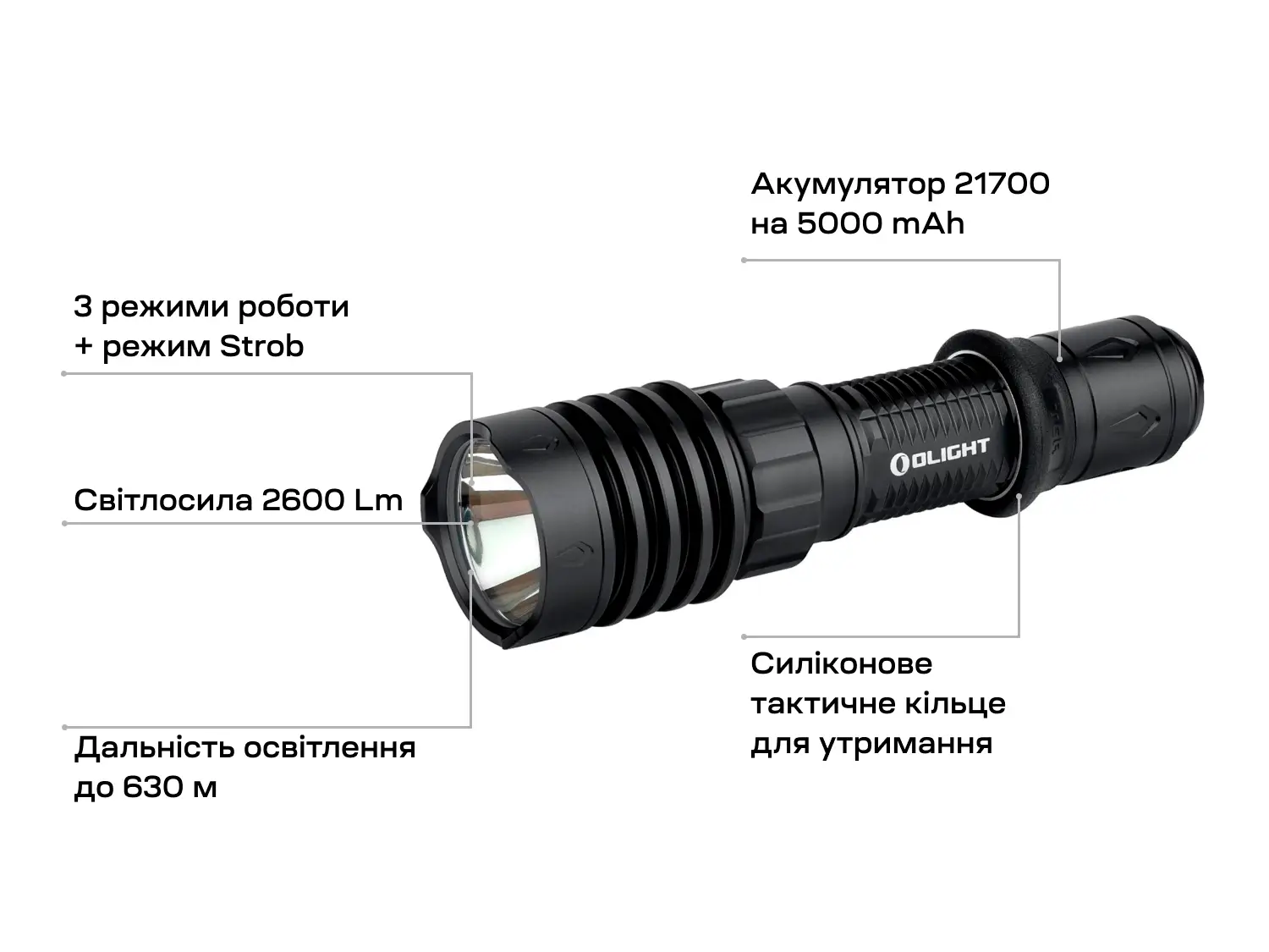 Ліхтар Olight Warrior X 4 Matte Black 23704376 — купити в Україні