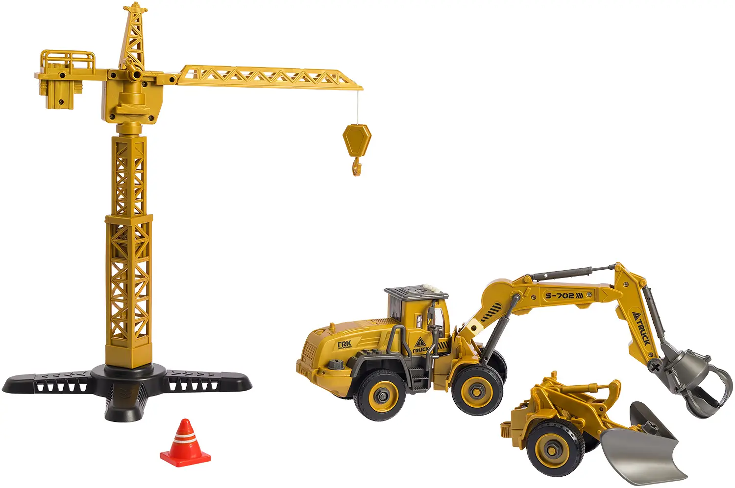 Машинка-конструктор OTAMANKO АВТОКОНСТРУКТОР Трактор с грейдером/погрузчик с грейфером для металла 2 в 1